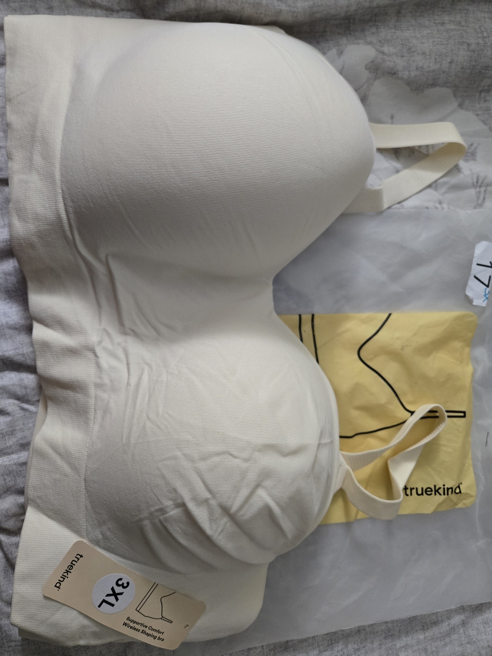 3X Shapermint Supportive Comfort Wireless Bra - Beige